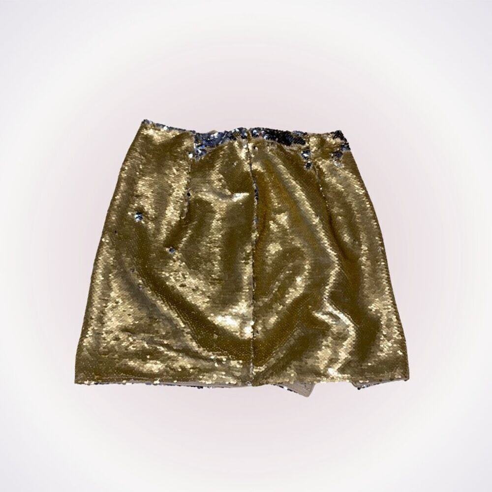Tobi Gold and Silver Sequin Mini Skirt | Sz S, NWT